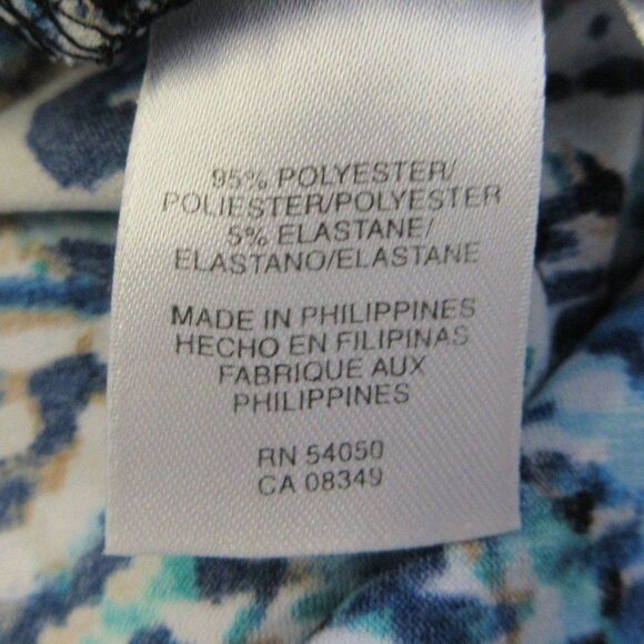 EVAN PICONE Jersey Knit Faux Wrap Dress Womens 12 Blue Geometric Paisley Print1 - Picture 7 of 12